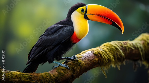 Ramphastos sulfuratus bird on the branch © Planetz