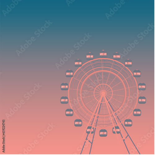 festival amusement park ferris wheel vector illustration