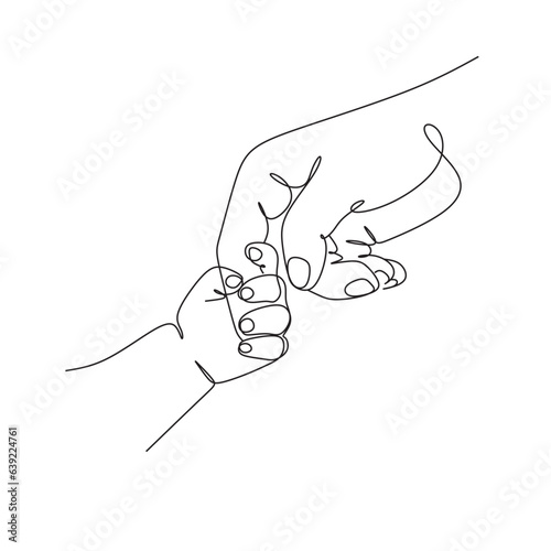 one line drawing illustration of a baby. Cute sleeping baby drawn from the hand a picture of the silhouette. Modern minimalism art. Little kid in the minimalist style. Vector illustration