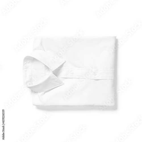 Close up view white shirt isolated on white background.