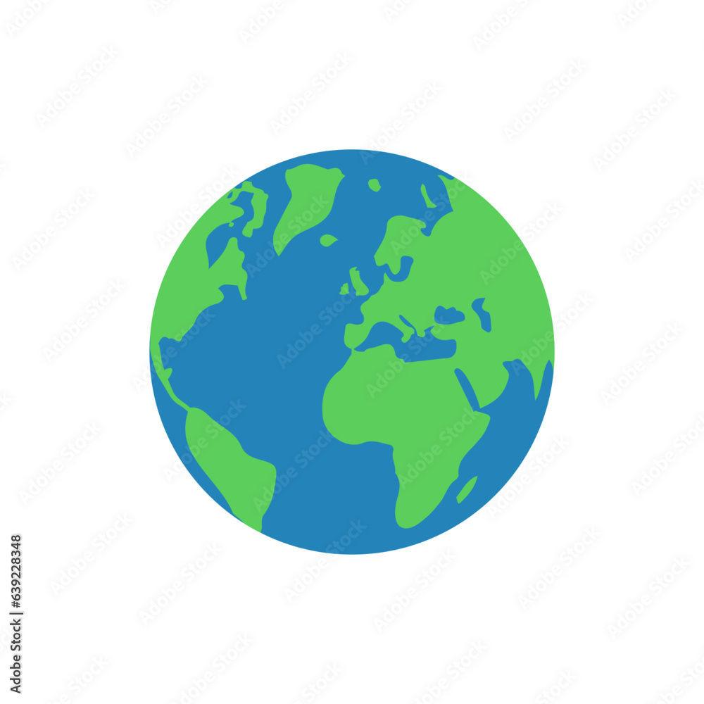 Planet earth - flat design icon. Vector illustration isolated on a white background.