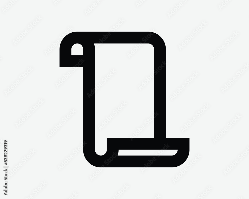 Document Scroll Icon Paper File Certificate Ancient Manuscript Page Sheet Roll Black White Outline Shape Vector Clipart Graphic Artwork Sign Symbol Document Scroll Icon Paper File Certificate Ancient Manuscript Page Sheet Roll Black White Outline Shape Vector Clipart Graphic Artwork Sign Symbol