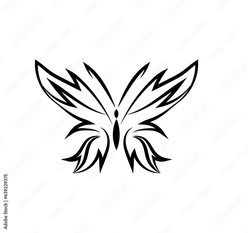 Butterfly. Vector. Tattoo