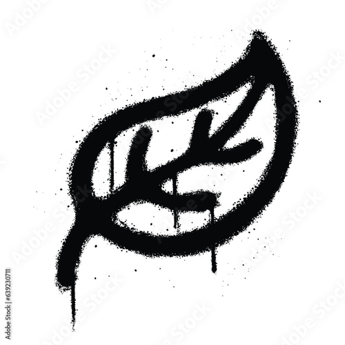 Graffiti spray paint Symbol Leaf Isolated Vector