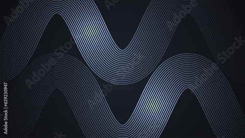 Black simple abstract background with wave style lines as the main element.