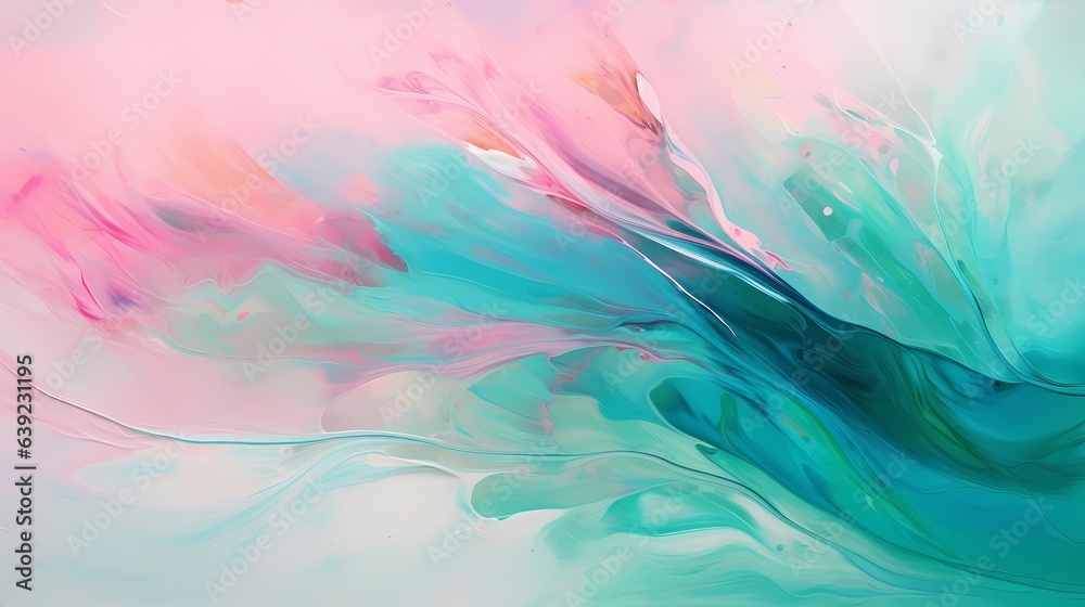 Abstract watercolor background with blue, pink and turquoise colors