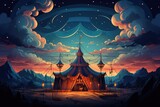 Vivid Circus Tent Illustration