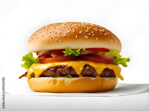 clasic hamburger isolated on white