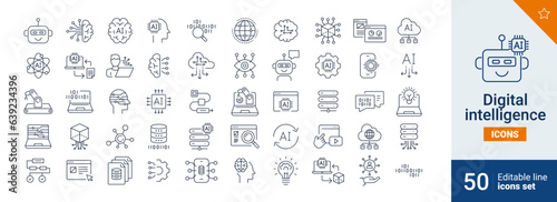 Digital icons Pixel perfect. Computer, network, robot, ....