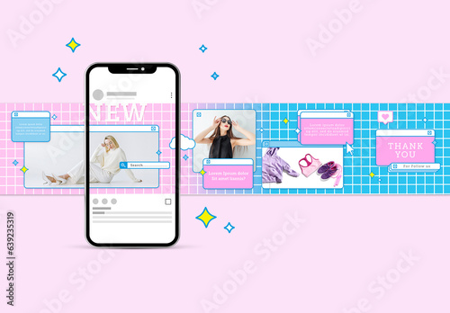 Vintage Digital Style Social Media Carousel