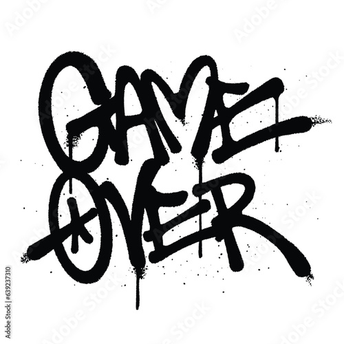 Graffiti spray paint word game over Isolated Vector