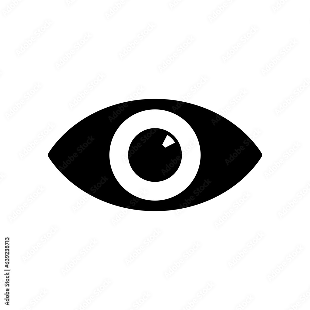 Eye view icon vector in flat style. Watch, viewer sign symbol Eye view icon vector in flat style. Watch, viewer sign symbol