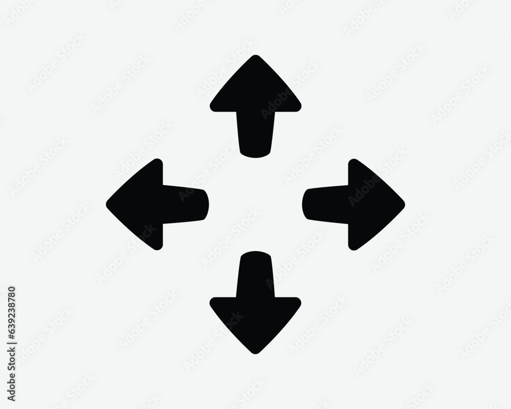 Four Arrows Pointing Out Icon Zoom In 4 Way Arrow Direction Center Pointer Black White Shape Vector Clipart Graphic Illustration Artwork Sign Symbol Four Arrows Pointing Out Icon Zoom In 4 Way Arrow Direction Center Pointer Black White Shape Vector Clipart Graphic Illustration Artwork Sign Symbol