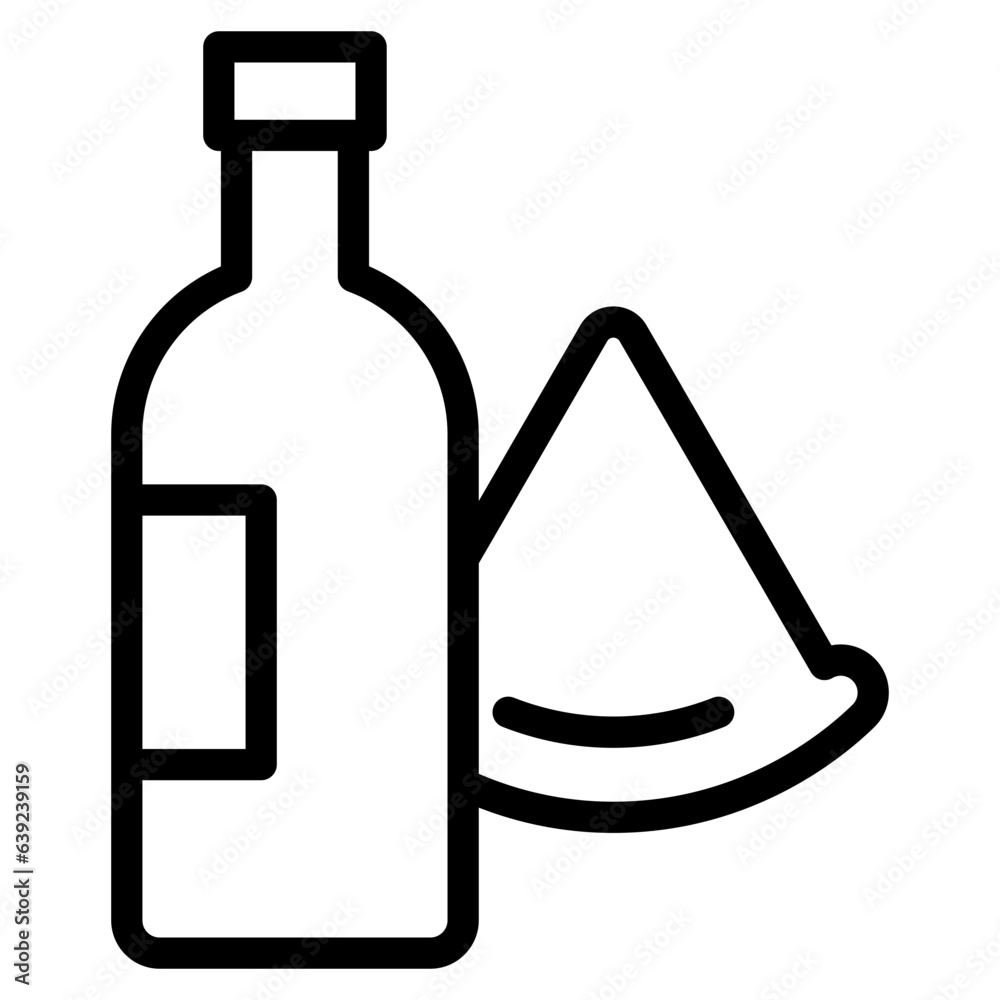 pizza slice with sauce bottle line pizza slice with sauce bottle line