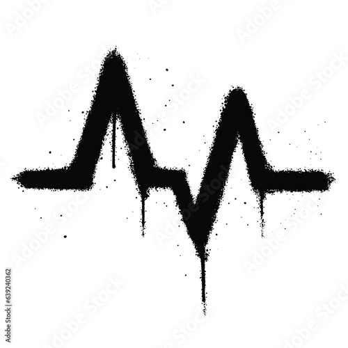 Graffiti spray paint Symbol heartbeat Isolated Vector