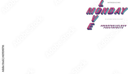 3D Isometric Alphabet Retro Type Face Font