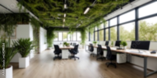 Wallpaper Mural Blurred sustainable green office interior, business background, Sustainable business concept Torontodigital.ca