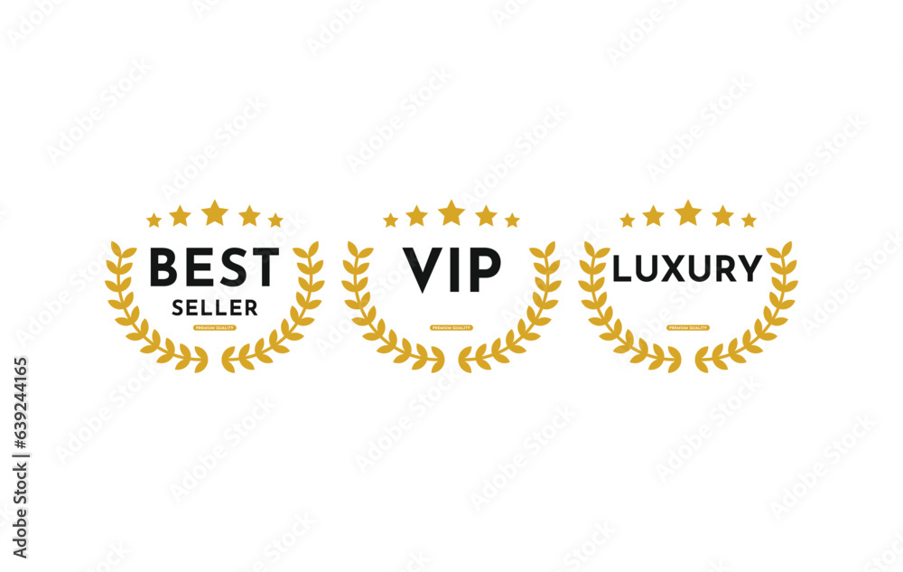 Best seller badge logo design template, vip logo design and luxury logo design template Best seller badge logo design template, vip logo design and luxury logo design template