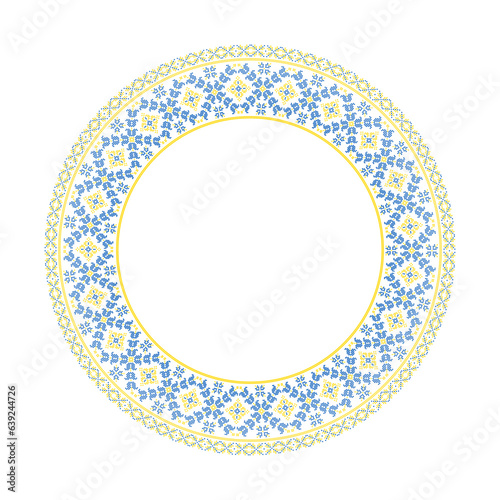 Vector illustration of Ukrainian ornament in ethnic floral style, identity, vyshyvanka, embroidery for print clothes, websites, banners. Background. Geometric design