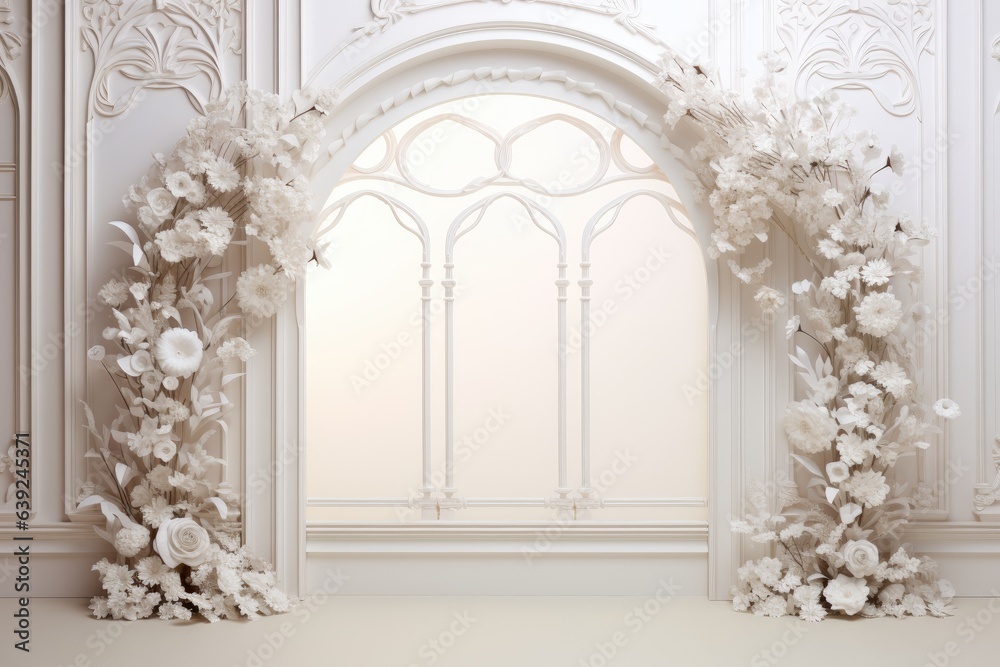Fototapeta premium wedding arch with flowers for wedding ceremony