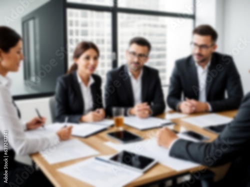 Blurred business people meeting at the office, blurred office interior space background for presentation. © PNG&Background Image