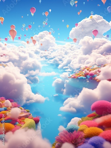  Different Colored Clouds with Vivid Colors and Ballons