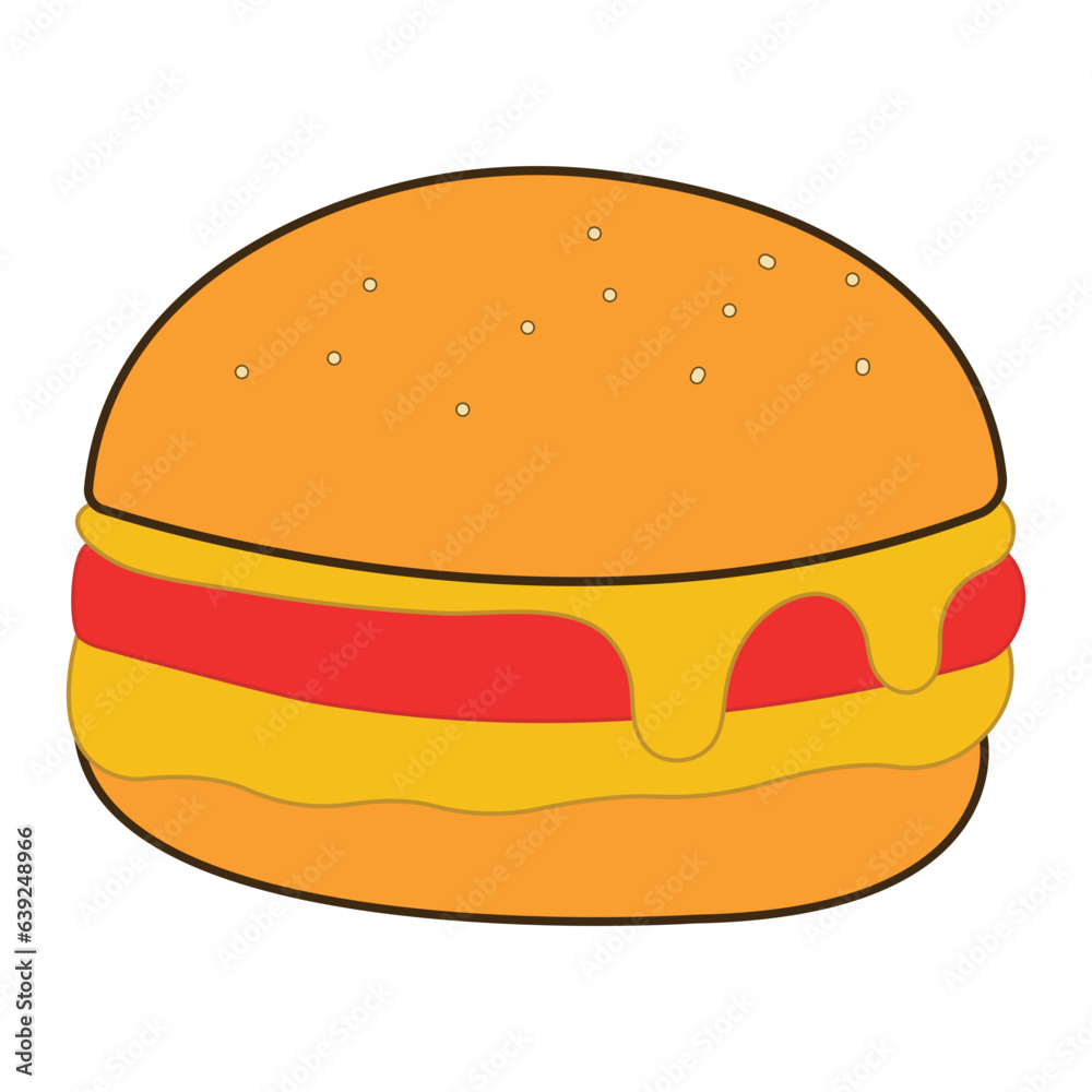 Flat Hamburger Illustration