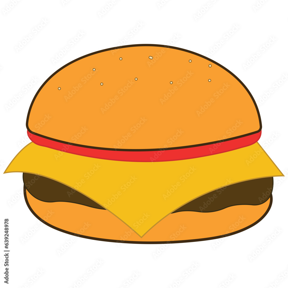 Flat Hamburger Illustration Flat Hamburger Illustration