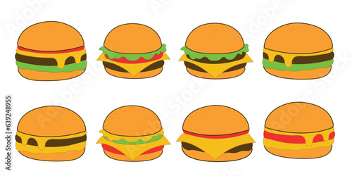 Flat Hamburger Illustration