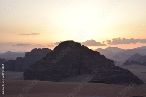 Desert mountain sunset