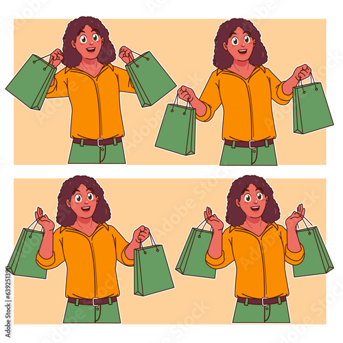 Woman carrying shopping bags