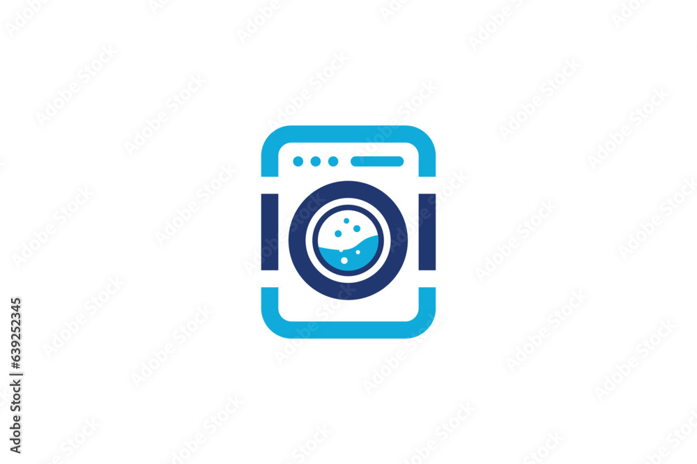 abstract simple washing machine vector