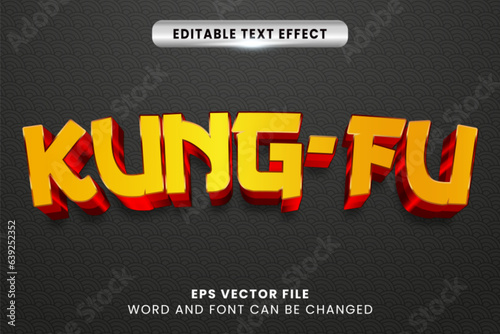 Golden kungfu 3d editable vector text effect photo