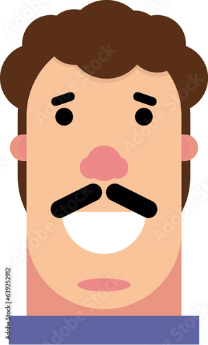 Human face vector illustration. Male portrait young man face.