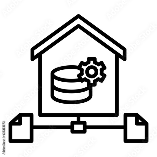 data warehouse outline icon