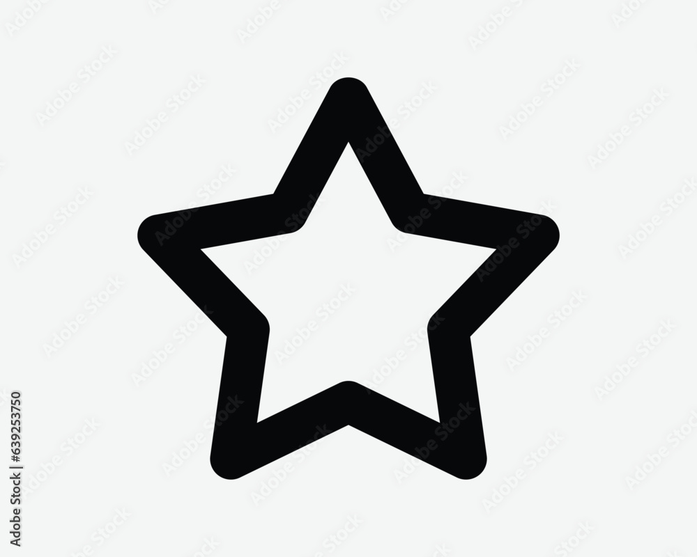 Star Line Icon Favourite Saved Black White Thin Outline Shape Christmas Element Award Sky Style 5 Five Point Button Mark App Web Vector Symbol Sign Star Line Icon Favourite Saved Black White Thin Outline Shape Christmas Element Award Sky Style 5 Five Point Button Mark App Web Vector Symbol Sign