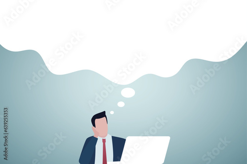 Mind wander or finding solution while working.Contemplation