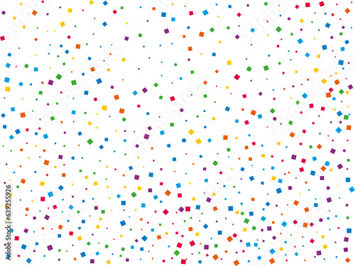 Disco Element. Flying Foil. Rainbow Square Confetti