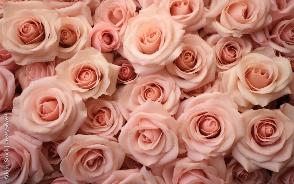 Fototapeta premium a background frame design with light pink roses.
