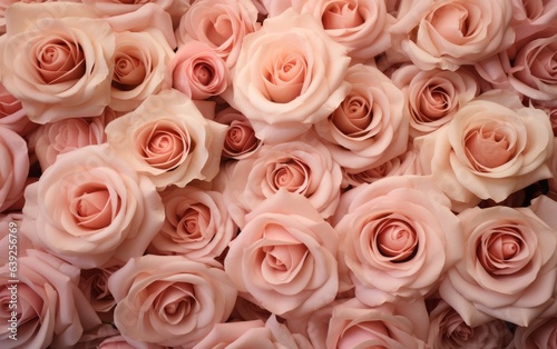 a background frame design with light pink roses.