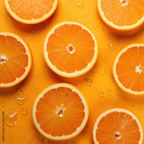 orange slices on orange background