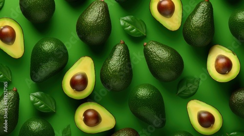 avocado on a green background