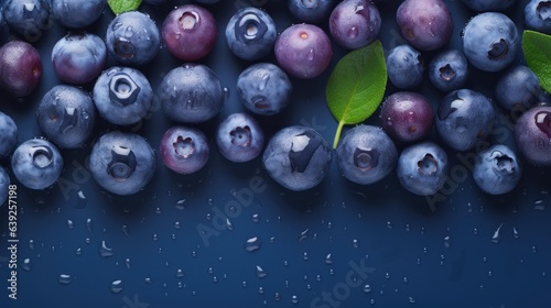 blueberries on purple background