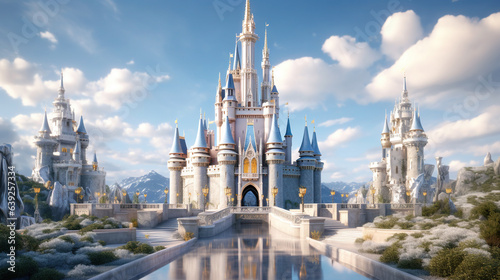 Fototapeta Piękny magiczny zamek z bajki