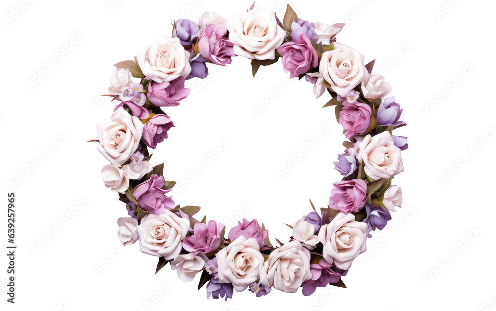 Flower wreath on a transparent background.