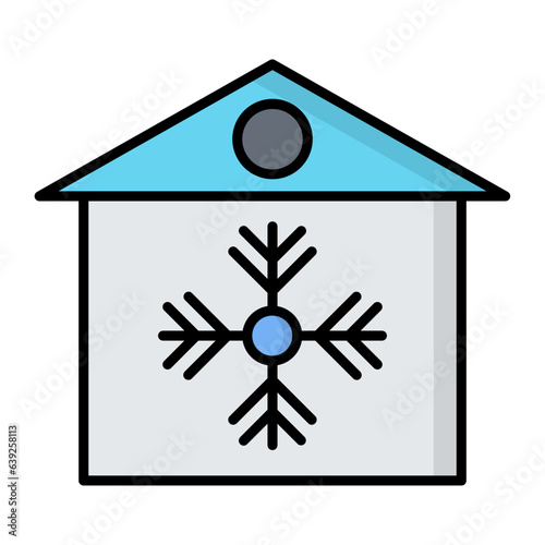 Cooling House Line Color Icon