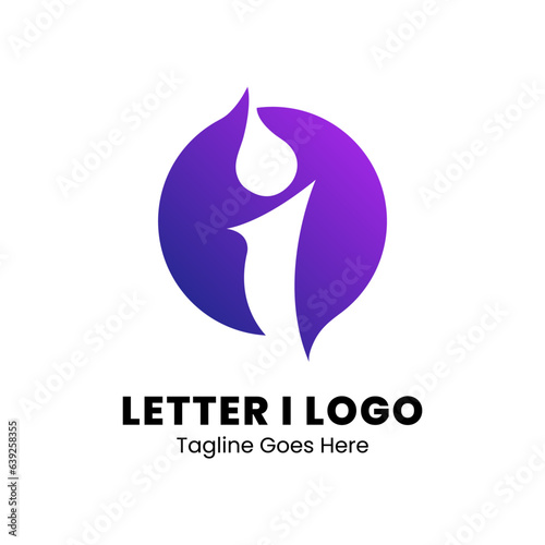 Abstract Letter I Network Technology Logo Design Vector Graphic Elements Template