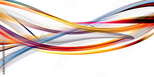 Colorful Distorted Lines Swirling Around White Background © Image Lounge