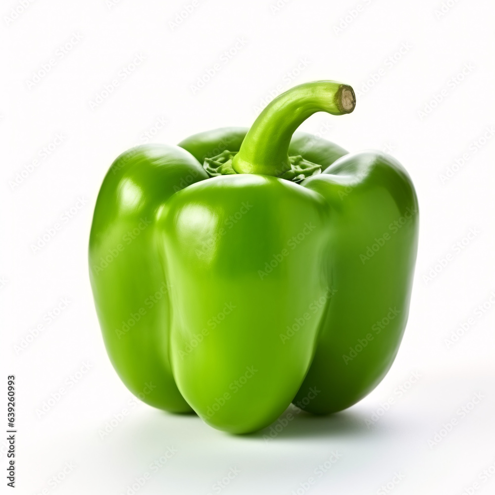 green bell pepper isolated on white green bell pepper isolated on white