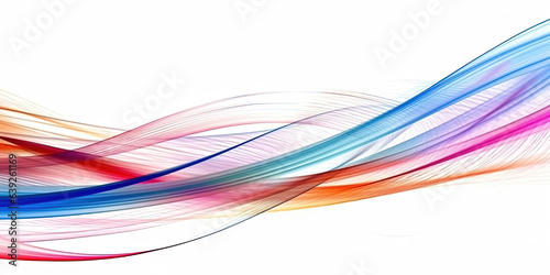 Colorful Distorted Lines Swirling Around White Background © Image Lounge